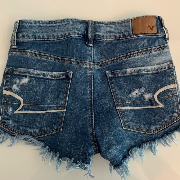 American Eagle Distressed Acid Washed Denim Shorts - Picture 2 of 5